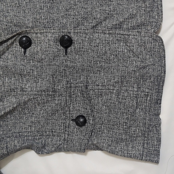 Express 3/4 Sleeve Tweed Look Cotton Blazer, Color Light Gray Size 12 - Picture 5 of 15